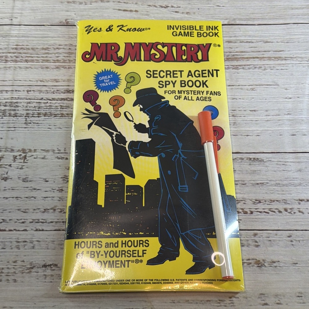 MR. MYSTERY INVISIBLE INK GAME BOOK SECRET AGENT SPY BOOK By Yes & Know Game